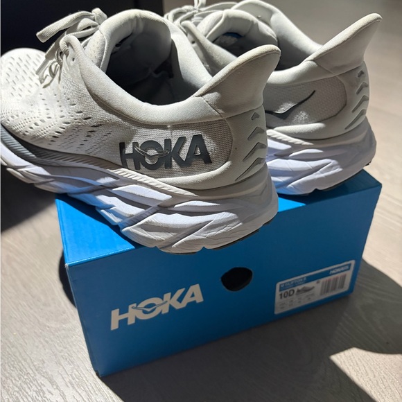 Hoka Neutral Running Shoes in Light Gray and White - Picture 2 of 4